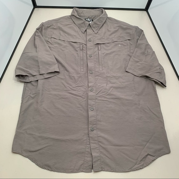Habit Shirt Adult Size Large Brushed Nickel  Zip Pockets SF 30+ Men - Picture 1 of 6
